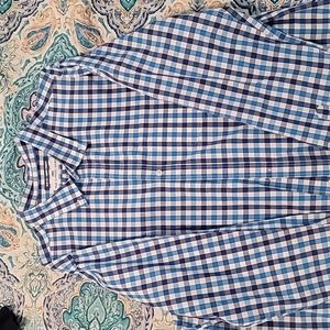 Classic dress shirt plaid. Slim fit blue